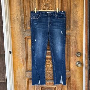 Paige Jeans Size 31 Skyline Straight Ankle 27 Twisted Seam + Raw Hem Casabella